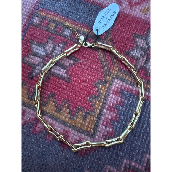 Electric Picks x Dede Raad Leaving On A Jet Chain Necklace Gold Plated - Picture 2 of 5